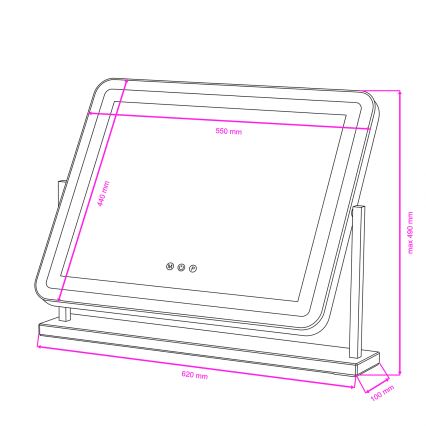 BRILAGI - LED-dimmbarer Make-up-Spiegel CALIFORNIA LED/25W/230V 3000/4000/6500K 55x44 cm weiß