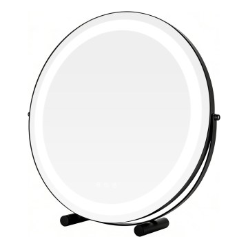 Brilagi - LED-dimmbarer Make-up-Spiegel FLORIDA LED/17W/230V 3000/4000/6500K Ø 42 cm schwarz