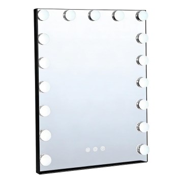 Brilagi - LED-dimmbarer Make-up-Spiegel HOLLYWOOD LED/15W/230V 3000/4000/6500K 55x70 cm schwarz