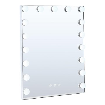 Brilagi - LED-dimmbarer Make-up-Spiegel HOLLYWOOD LED/15W/230V 3000/4000/6500K 55x70 cm weiß