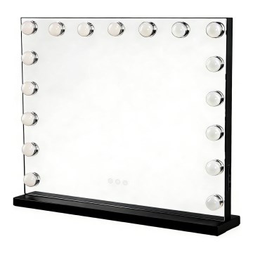 Brilagi - LED-dimmbarer Make-up-Spiegel HOLLYWOOD LED/15W/230V 3000/4000/6500K 60x50 cm schwarz