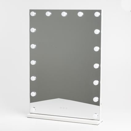 BRILAGI - LED dimmbarer Make-up-Spiegel HOLLYWOOD LED/15W/230V CCT + 2x USB 55x77 cm weiß