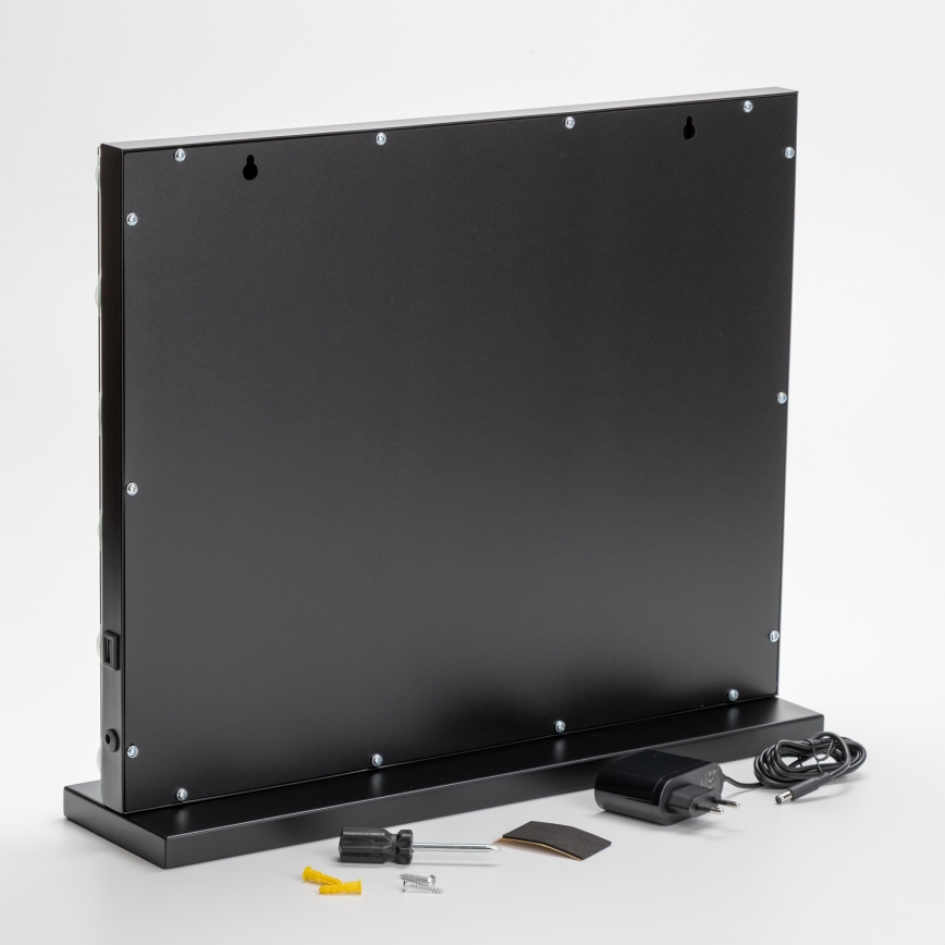 BRILAGI - LED-dimmbarer Make-up-Spiegel HOLLYWOOD LED/15W/230V CCT + USB schwarz