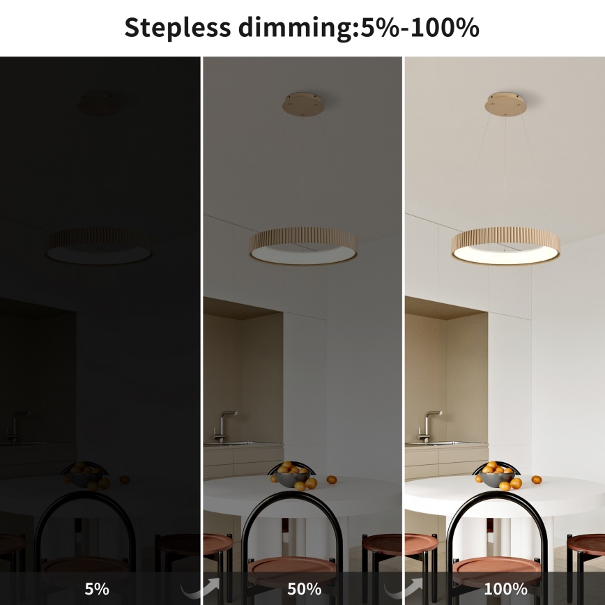 Brilagi - LED-dimmbare Pendelleuchte an Kabel FALCON MODERN LED/30W/230V 3000-6500K 40 cm beige + Fernbedienung