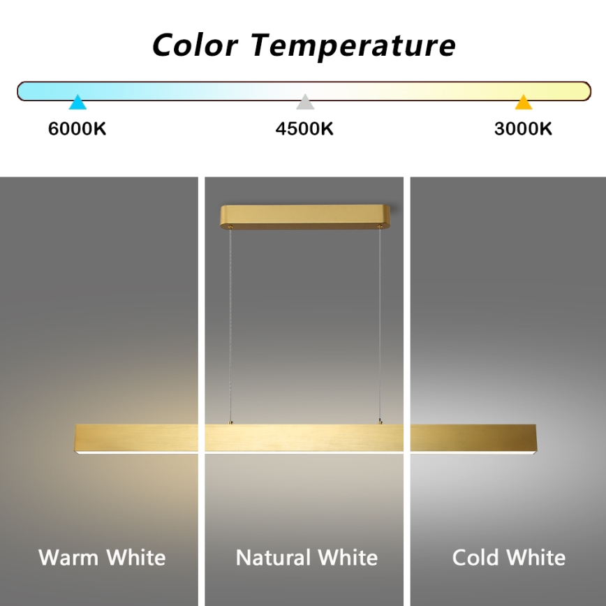 Brilagi - LED dimmbare Hängeleuchte an Kabel SLEEKLINE SMART LED/40W/230V 3000-6000K Wi-Fi Tuya goldfarben + Fernbedienung