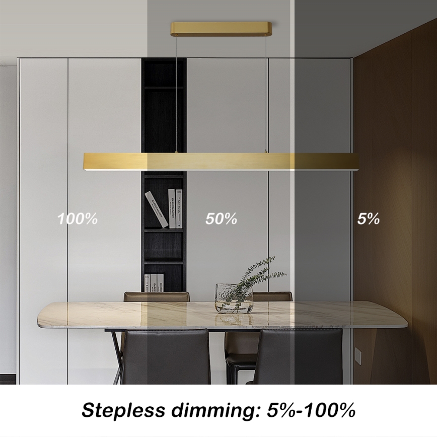 Brilagi - LED dimmbare Hängeleuchte an Kabel SLEEKLINE SMART LED/40W/230V 3000-6000K Wi-Fi Tuya goldfarben + Fernbedienung