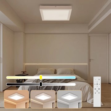 Brilagi - LED dimmbares Badezimmer-Deckenleuchte FRAME SMART LED/24W/230V 30x30 cm 3000-6000K IP44 weiß + Fernbedienung