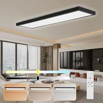 Brilagi - LED dimmbares Badezimmer-Deckenleuchte FRAME SMART LED/50W/230V 30x120 cm 3000-6000K IP44 schwarz + Fernbedienung