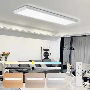 Brilagi - LED dimmbares Badezimmer-Deckenleuchte FRAME SMART LED/50W/230V 30x120 cm 3000-6000K IP44 weiß + Fernbedienung