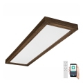 Brilagi - LED dimmbares Badezimmer-Deckenleuchte WOODY FRAME LED/50W/230V Eiche Nussbaum 120x30 cm 3000-6000K IP44 + Fernbedienung