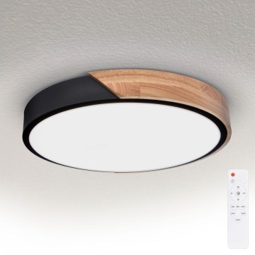 Brilagi - LED dimmbares Deckenleuchte PILANA LED/48W/230V 3000-6500K Eiche Ø 40 cm + Fernbedienung