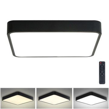 Brilagi - LED dimmbares Deckenleuchte POOL LED/36W/230V 3000-6000K 40x40 cm schwarz + Fernbedienung