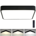 Brilagi - LED dimmbares Deckenleuchte POOL LED/48W/230V 3000-6000K 50x50 cm schwarz + Fernbedienung