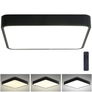 Brilagi - LED dimmbares Deckenleuchte POOL LED/48W/230V 3000-6000K 50x50 cm schwarz + Fernbedienung
