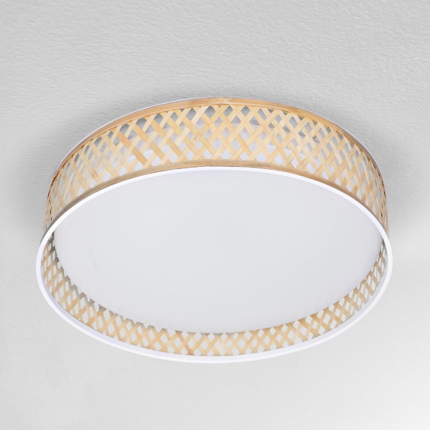 Brilagi - LED dimmbares Deckenleuchte CAMILA LED/48W/230V 3000-6500K Bambus Ø 40 cm + Fernbedienung