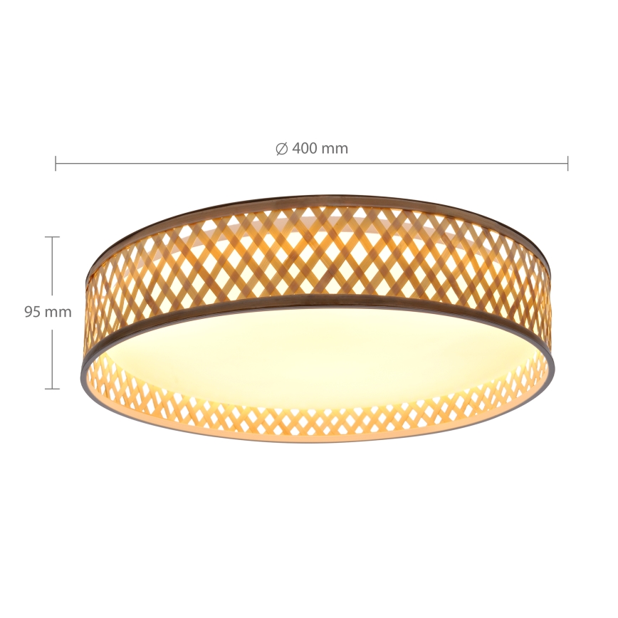Brilagi - LED dimmbares Deckenleuchte CAMILA LED/48W/230V 3000-6500K Bambus Ø 40 cm + Fernbedienung
