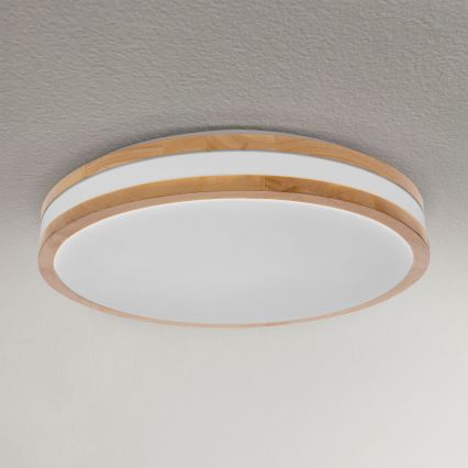 Brilagi - LED dimmbares Deckenleuchte MOLINA LED/48W/230V 3000-6500K Eiche Ø 38 cm + Fernbedienung