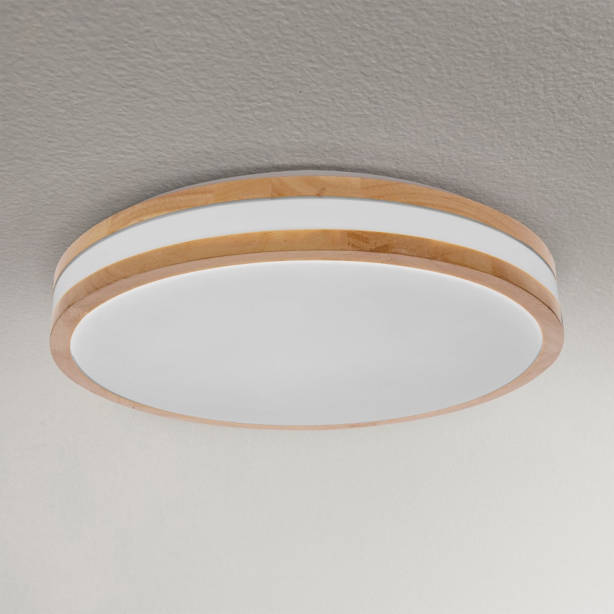 Brilagi - LED dimmbares Deckenleuchte MOLINA LED/48W/230V 3000-6500K Eiche Ø 38 cm + Fernbedienung