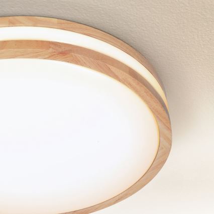Brilagi - LED dimmbares Deckenleuchte MOLINA LED/48W/230V 3000-6500K Eiche Ø 38 cm + Fernbedienung
