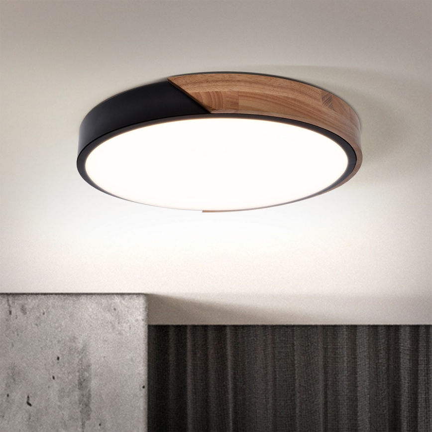 Brilagi - LED dimmbares Deckenleuchte PILANA LED/48W/230V 3000-6500K Eiche Ø 40 cm + Fernbedienung