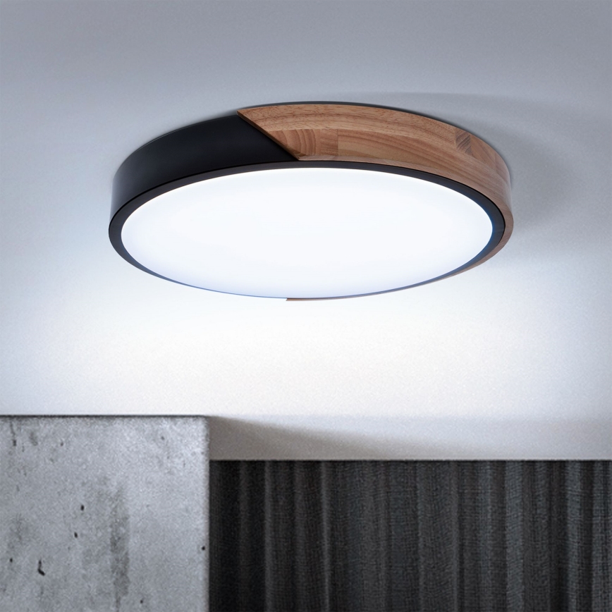 Brilagi - LED dimmbares Deckenleuchte PILANA LED/48W/230V 3000-6500K Eiche Ø 40 cm + Fernbedienung