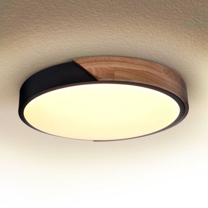 Brilagi - LED dimmbares Deckenleuchte PILANA LED/48W/230V 3000-6500K Eiche Ø 40 cm + Fernbedienung