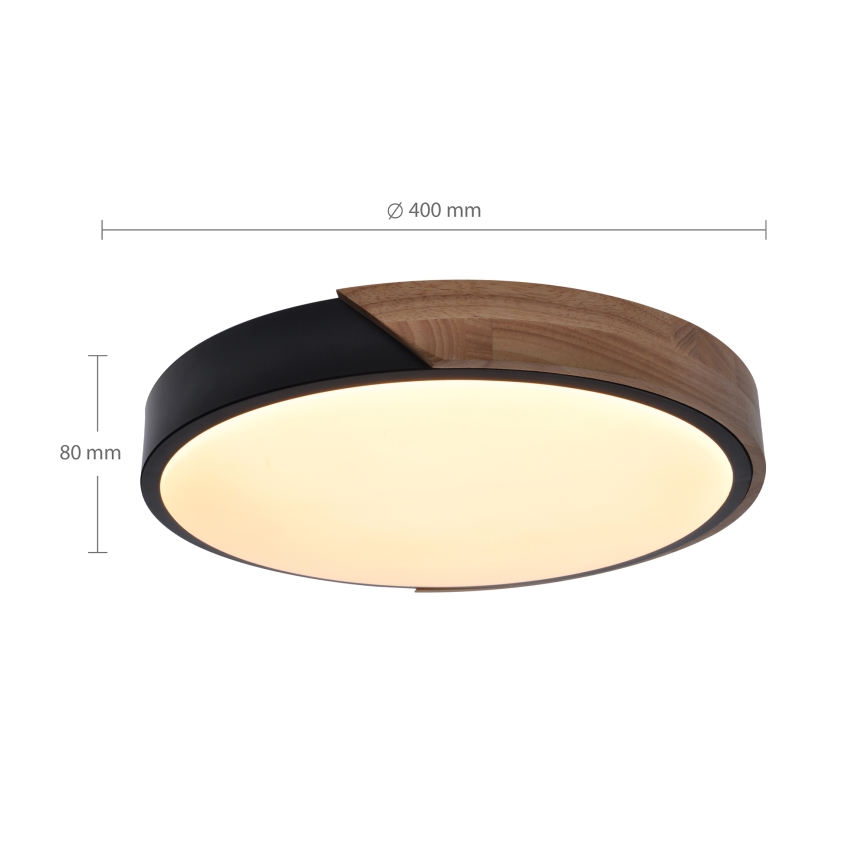 Brilagi - LED dimmbares Deckenleuchte PILANA LED/48W/230V 3000-6500K Eiche Ø 40 cm + Fernbedienung