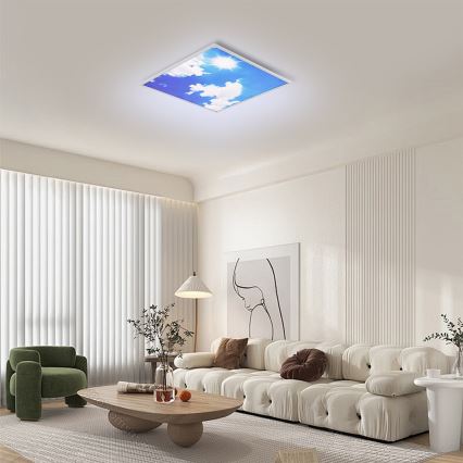 Brilagi - Dimmbare LED-Deckenleuchte SLIMFRAME LED/58W/230V 60x60 cm 3000-6000K silber/blau + Fernbedienung