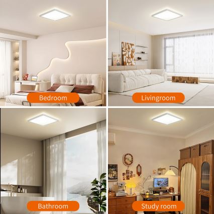 Brilagi - LED-Dimmleuchte mit Bewegungs- und Dämmerungssensor ULTRA SLIM LED/18W/230V 30x30 cm + Fernbedienung