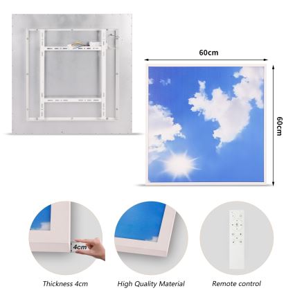 Brilagi - SLIMFRAME dimmbare LED-Deckenleuchte LED/58W/230V 60x60 cm 3000-6000K silber/blau + Fernbedienung