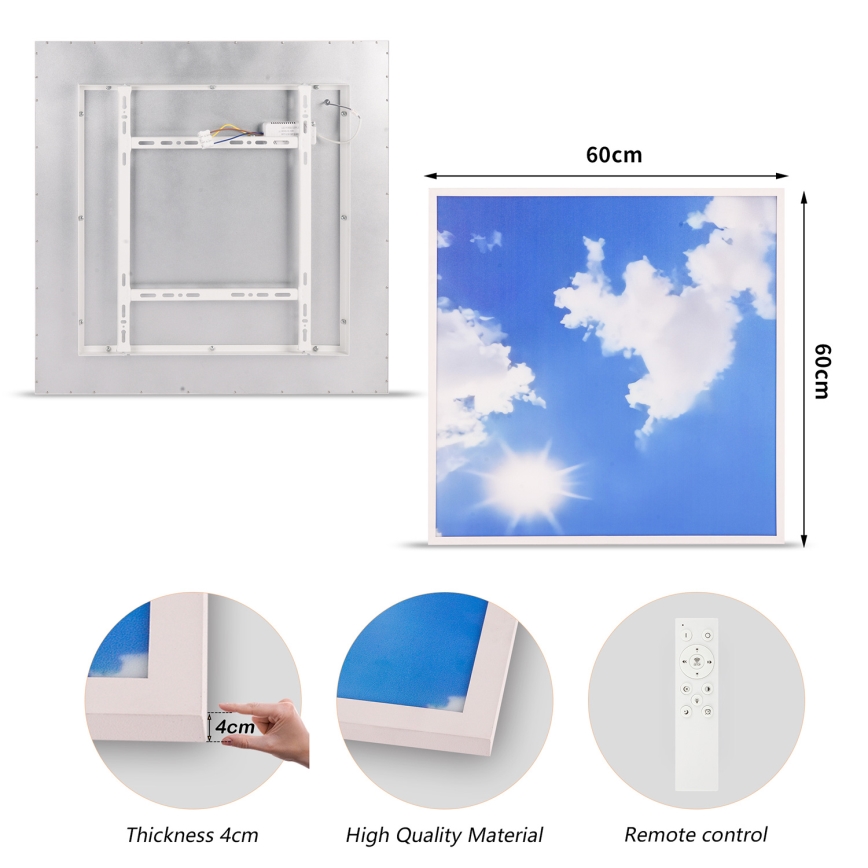 Brilagi - SLIMFRAME dimmbare LED-Deckenleuchte LED/58W/230V 60x60 cm 3000-6000K silber/blau + Fernbedienung
