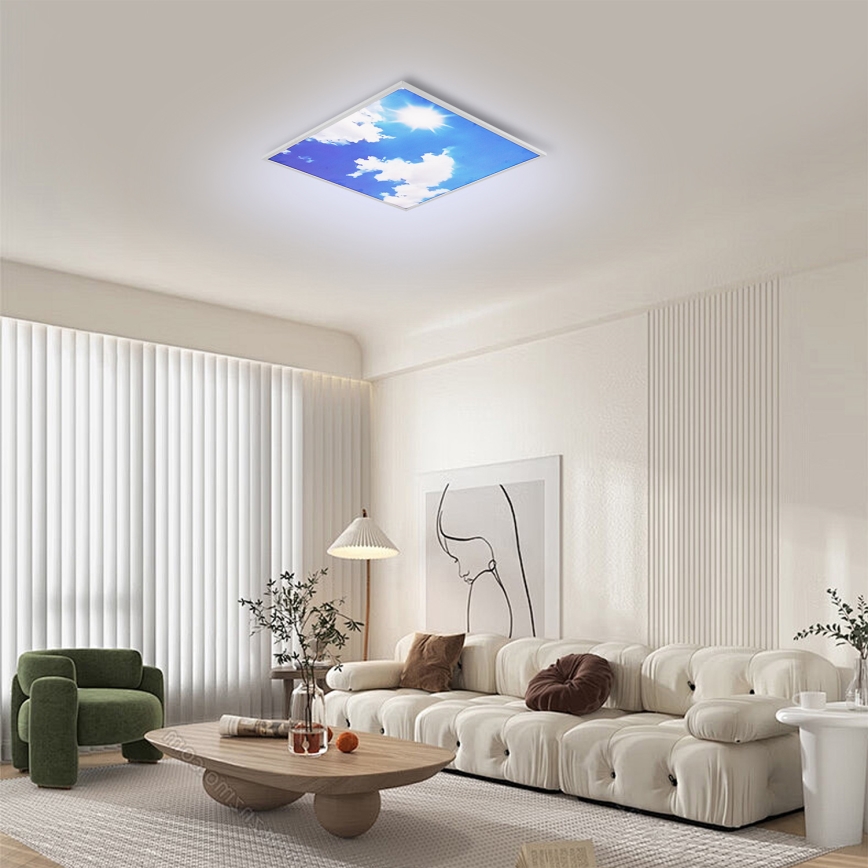 Brilagi - SLIMFRAME SKY dimmbare LED-Deckenleuchte LED/58W/230V 60x60 cm 3000-6000K silber/blau + Fernbedienung