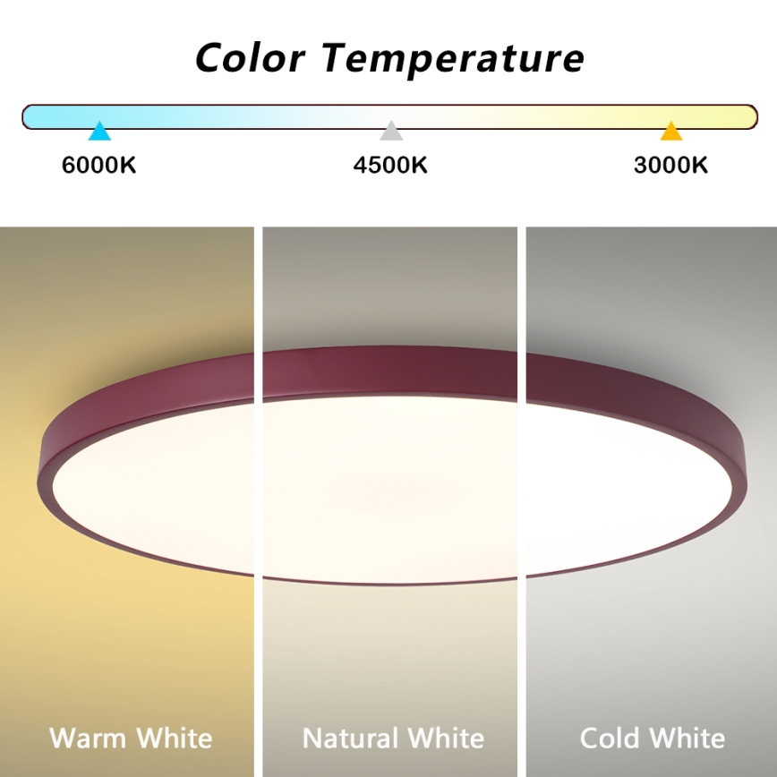 Brilagi - dimmbare LED-Leuchte POOL SMART LED/100W/230V Ø 80 cm 3000–6000K Wi-Fi Tuya + Fernbedienung burgunderrot