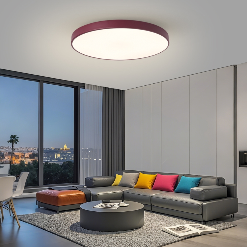 Brilagi - dimmbare LED-Leuchte POOL SMART LED/100W/230V Ø 80 cm 3000–6000K Wi-Fi Tuya + Fernbedienung burgunderrot