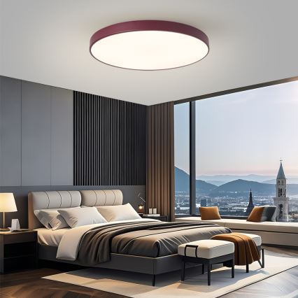 Brilagi - dimmbare LED-Leuchte POOL SMART LED/100W/230V Ø 80 cm 3000–6000K Wi-Fi Tuya + Fernbedienung burgunderrot