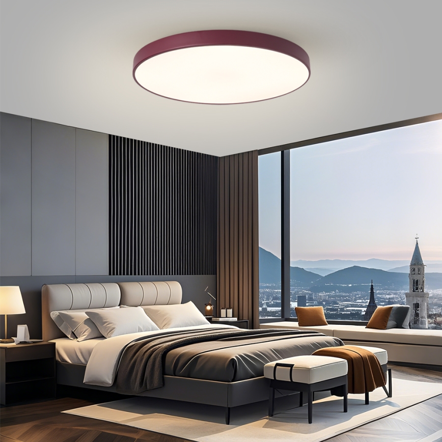 Brilagi - dimmbare LED-Leuchte POOL SMART LED/100W/230V Ø 80 cm 3000–6000K Wi-Fi Tuya + Fernbedienung burgunderrot