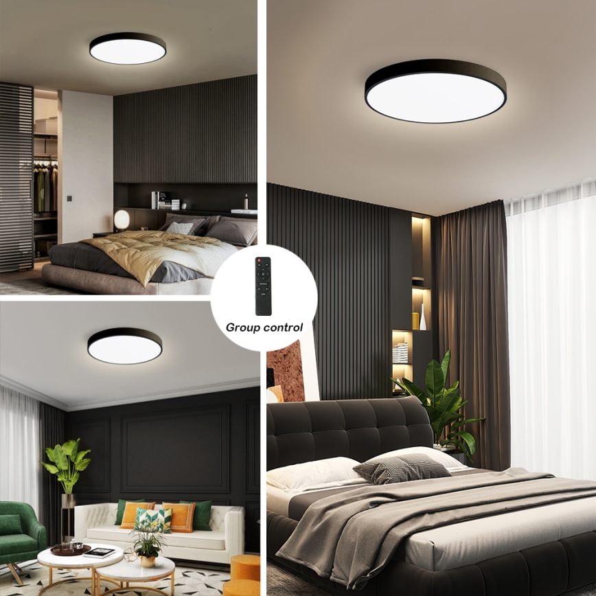 Brilagi - LED dimmbares Deckenleuchte POOL SMART LED/60W/230V 50 cm 3000-6000K Wi-Fi Tuya + Fernbedienung schwarz