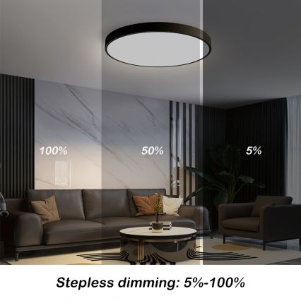 Brilagi - LED dimmbares Deckenleuchte POOL SMART LED/60W/230V 50 cm 3000-6000K Wi-Fi Tuya + Fernbedienung schwarz