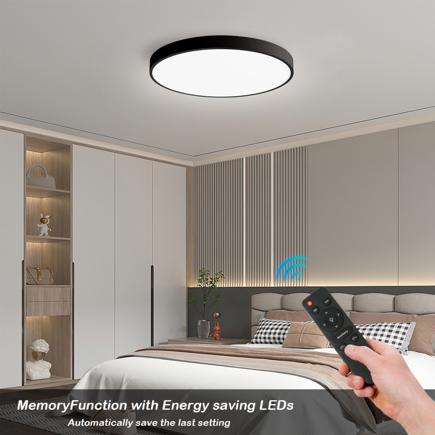 Brilagi - LED dimmbares Deckenleuchte POOL SMART LED/60W/230V 50 cm 3000-6000K Wi-Fi Tuya + Fernbedienung schwarz