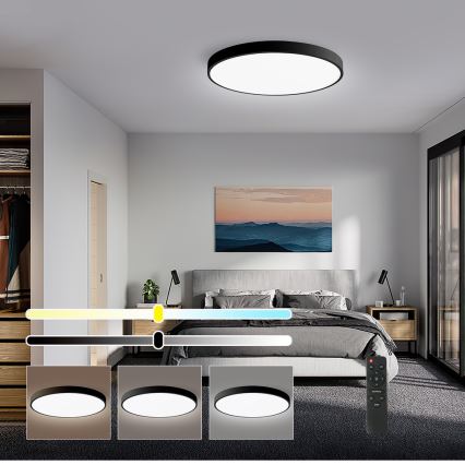 Brilagi - LED dimmbares Deckenleuchte POOL SMART LED/60W/230V 50 cm 3000-6000K Wi-Fi Tuya + Fernbedienung schwarz