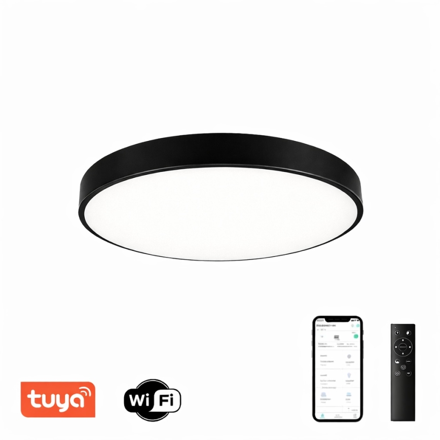 Brilagi - LED dimmbares Deckenleuchte POOL SMART LED/60W/230V 50 cm 3000-6000K Wi-Fi Tuya + Fernbedienung schwarz