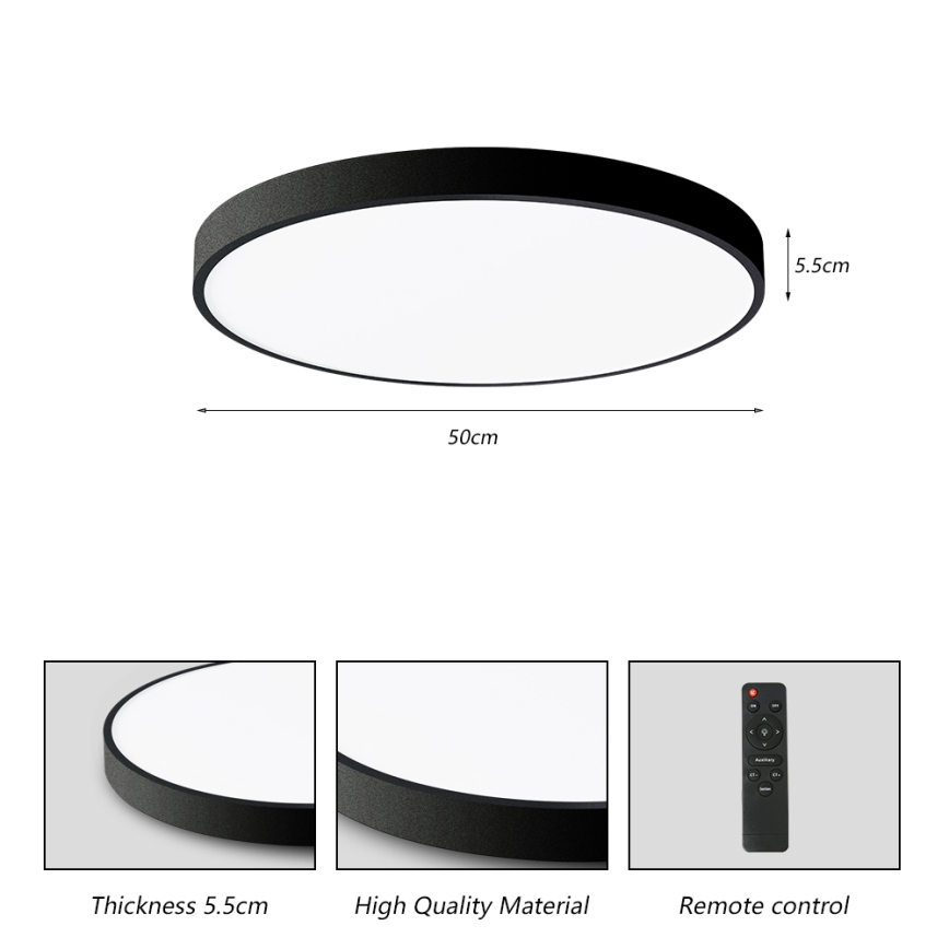 Brilagi - LED dimmbares Deckenleuchte POOL SMART LED/60W/230V 50 cm 3000-6000K Wi-Fi Tuya + Fernbedienung schwarz