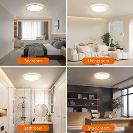 Brilagi - LED-Dimmleuchte mit Bewegungs- und Dämmerungssensor ULTRA SLIM LED/24W/230V Ø 42 cm + Fernbedienung
