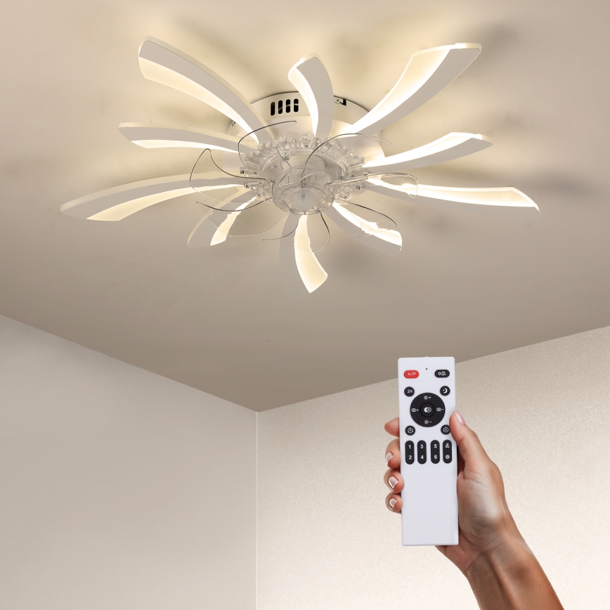 Brilagi - LED dimmbare Deckenleuchte mit Ventilator LED/50W/230V 3000-6500K Weiß + Fernbedienung