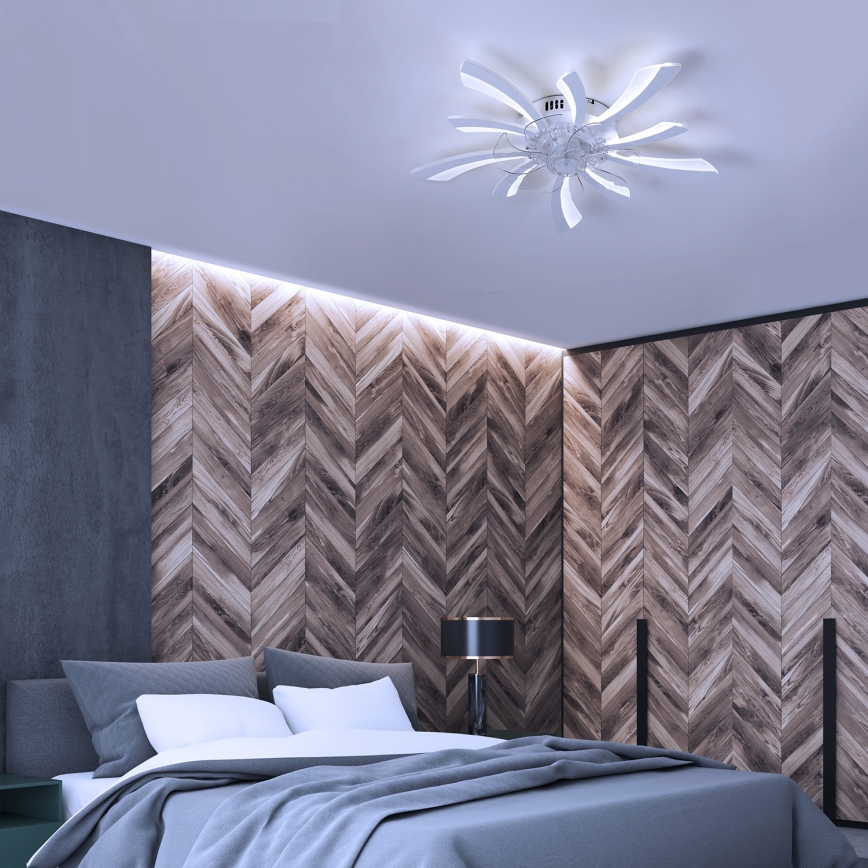 Brilagi - LED dimmbare Deckenleuchte mit Ventilator LED/50W/230V 3000-6500K Weiß + Fernbedienung