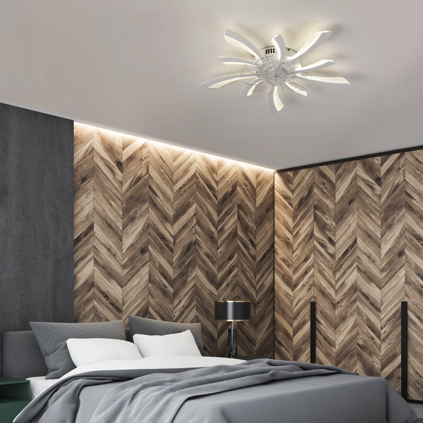 Brilagi - LED dimmbare Deckenleuchte mit Ventilator LED/50W/230V 3000-6500K Weiß + Fernbedienung