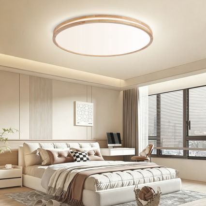 BRILAGI - Dimmbare LED-Deckenleuchte MOLINA LED/128W/230V 3000-6000K Eiche Ø 100 cm + Fernbedienung
