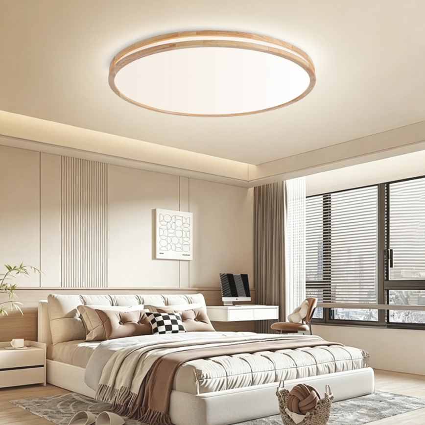 BRILAGI - Dimmbare LED-Deckenleuchte MOLINA LED/128W/230V 3000-6000K Eiche Ø 100 cm + Fernbedienung