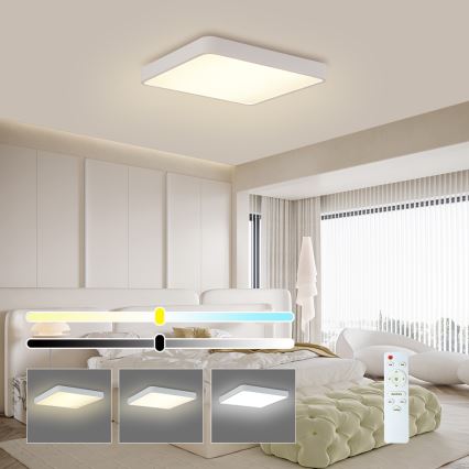 Brilagi - LED dimmbares Deckenleuchte POOL LED/36W/230V 3000-6000K 40x40 cm weiß + Fernbedienung