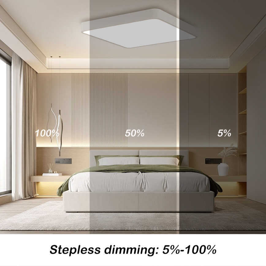 Brilagi - LED dimmbares Deckenleuchte POOL LED/36W/230V 3000-6000K 40x40 cm weiß + Fernbedienung